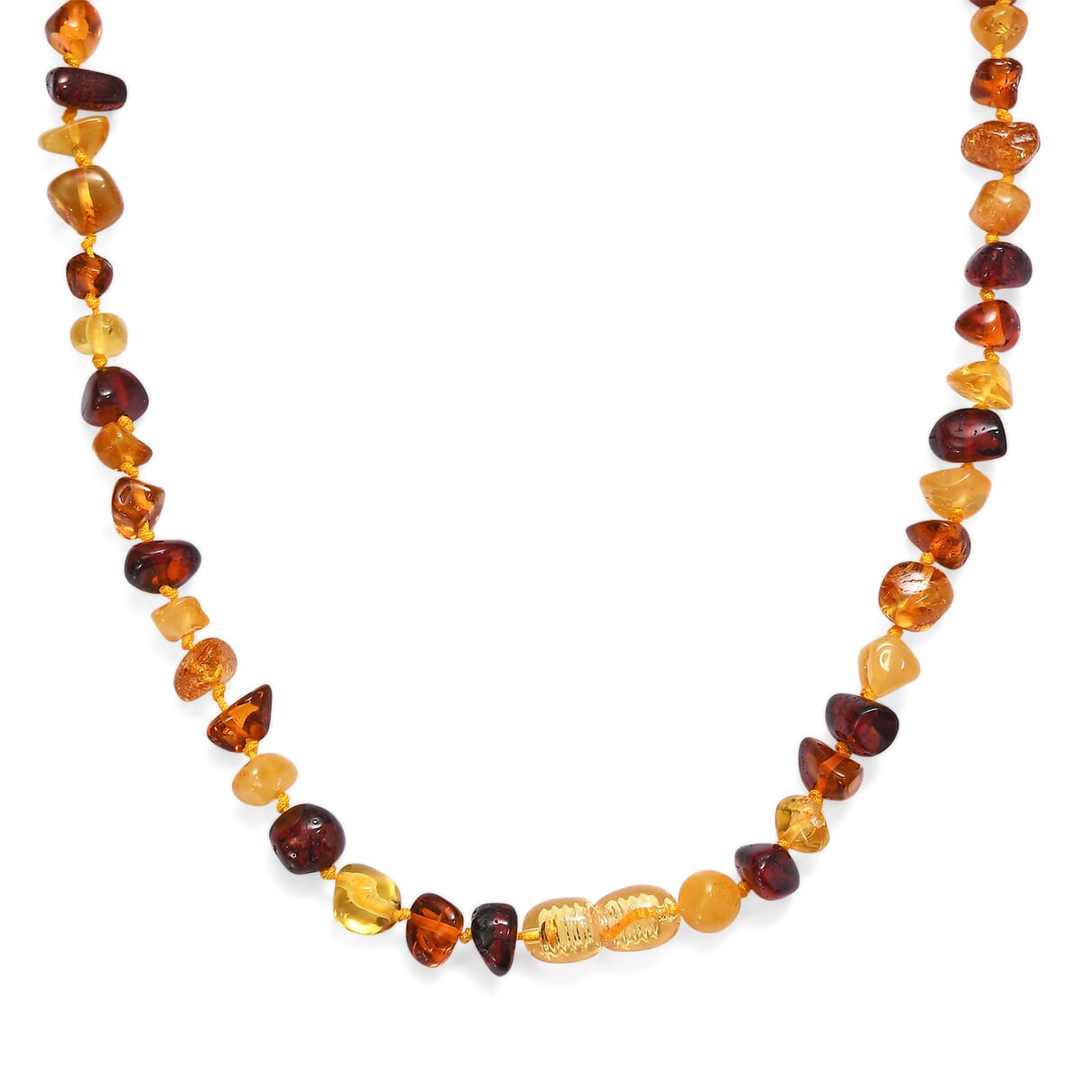 Multi Color Amber Beaded Necklace (20 Inches) image number 0