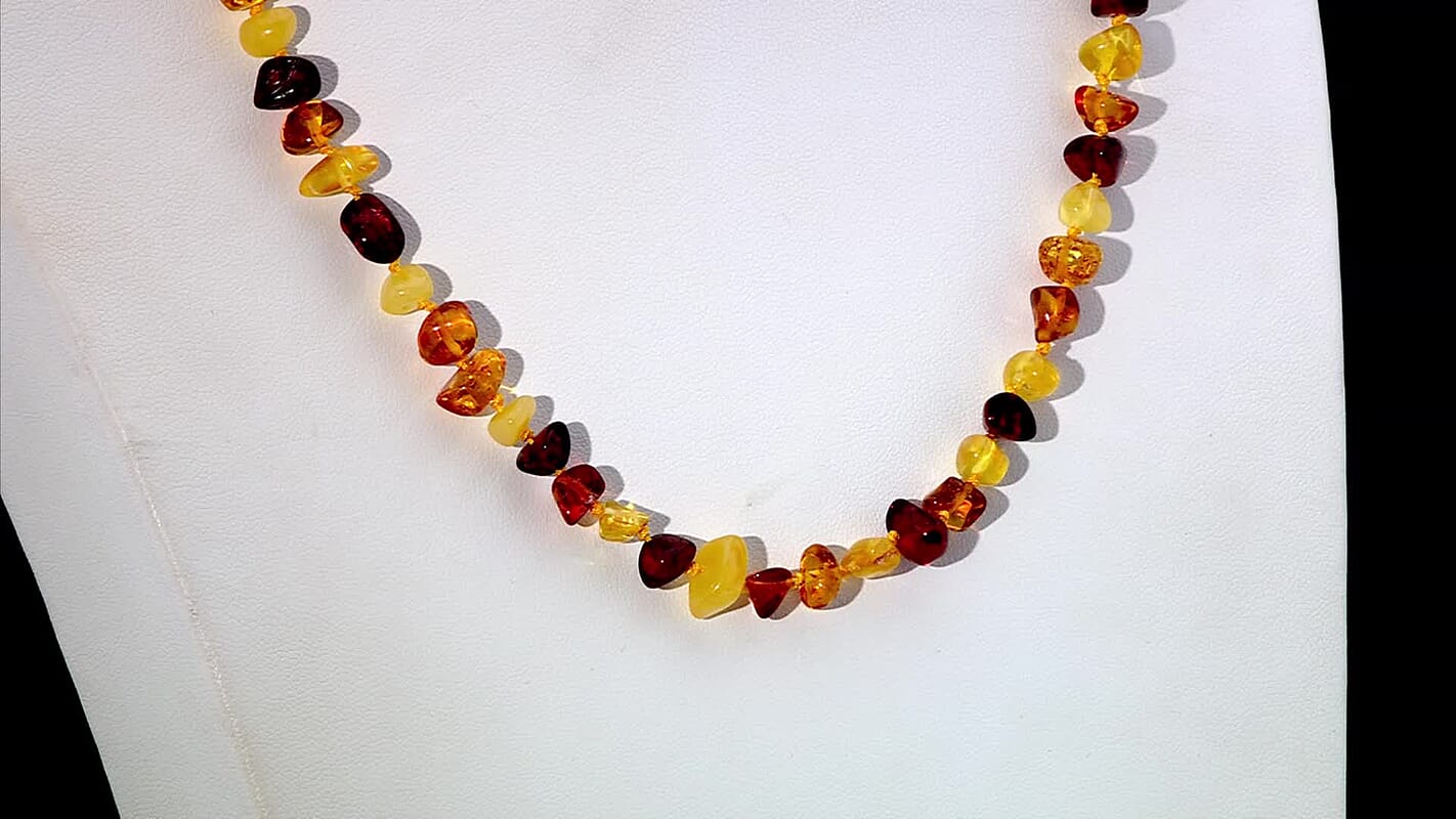 ColorfulAmber Beaded Necklace 20 Inches