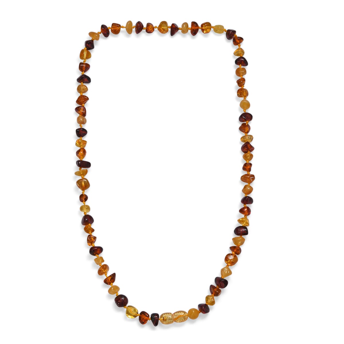 Multi Color Amber Beaded Necklace (20 Inches) image number 2