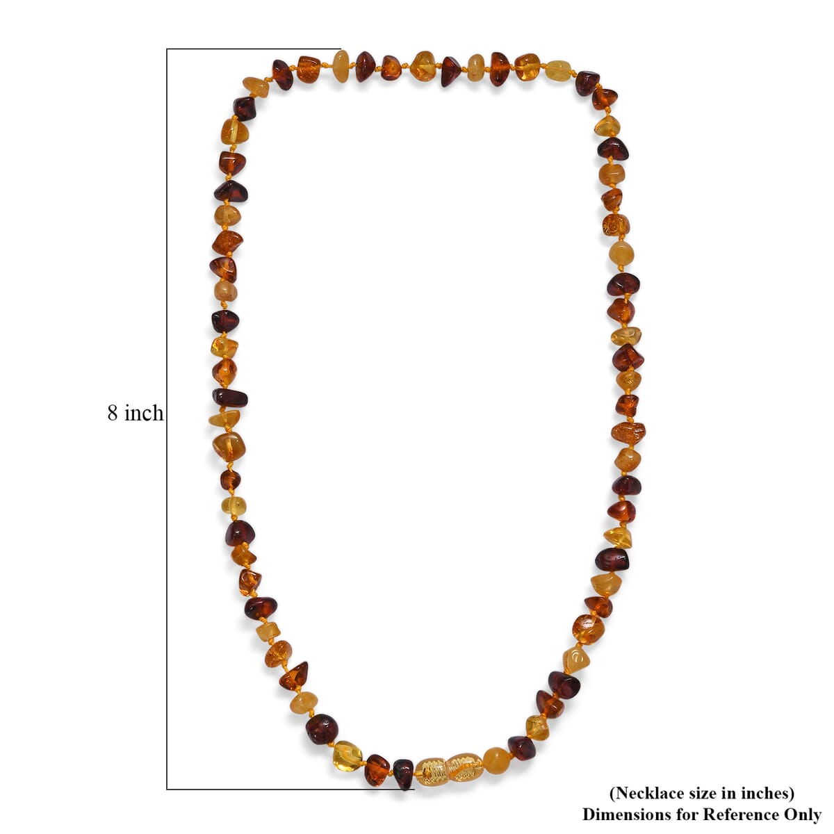 Multi Color Amber Beaded Necklace (20 Inches) image number 3