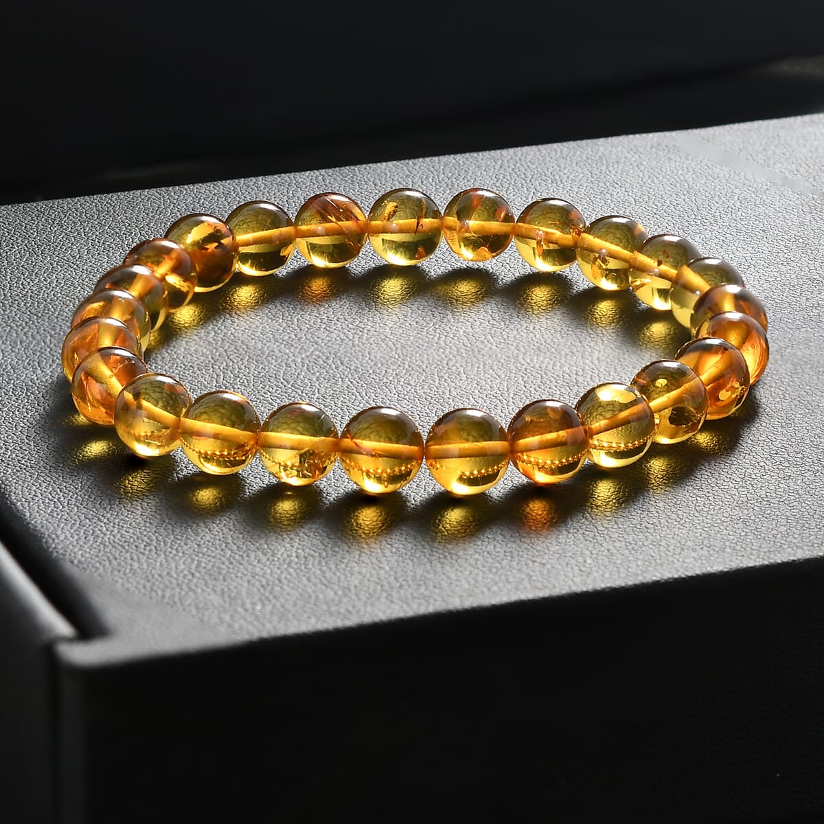 Baltic Amber Beaded Stretch Bracelet image number 1
