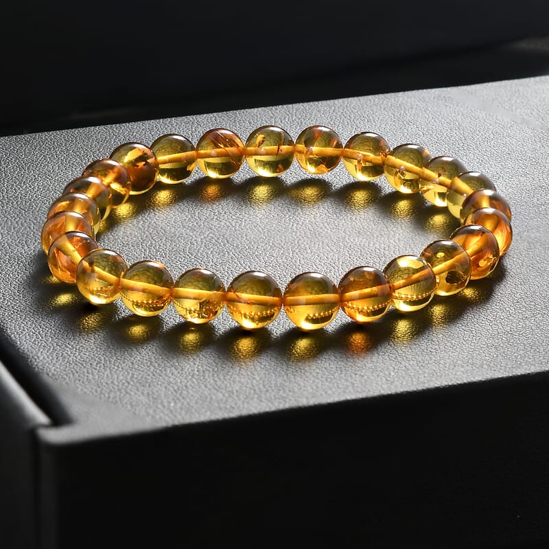 Baltic Amber Earth Glow Bead Bracelet