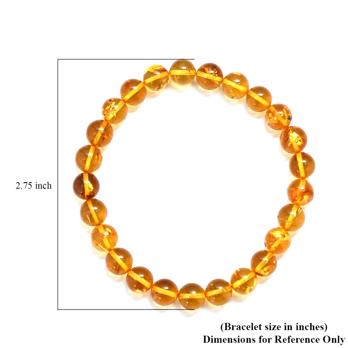 Baltic Amber Beaded Stretch Bracelet image number 4