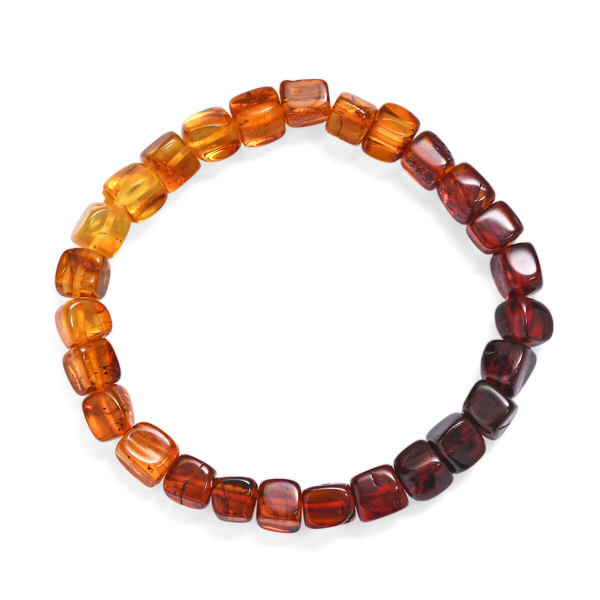Shades of Amber Beaded Stretch Bracelet image number 0