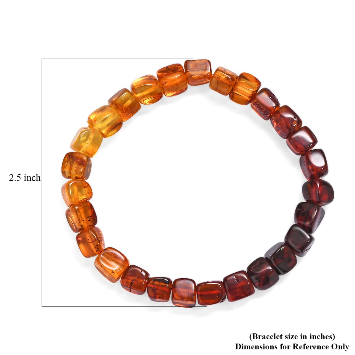 Shades of Amber Beaded Stretch Bracelet image number 4