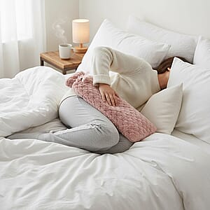 Doorbuster Pink Rubber and Plush Sleeve Hot Water Bag