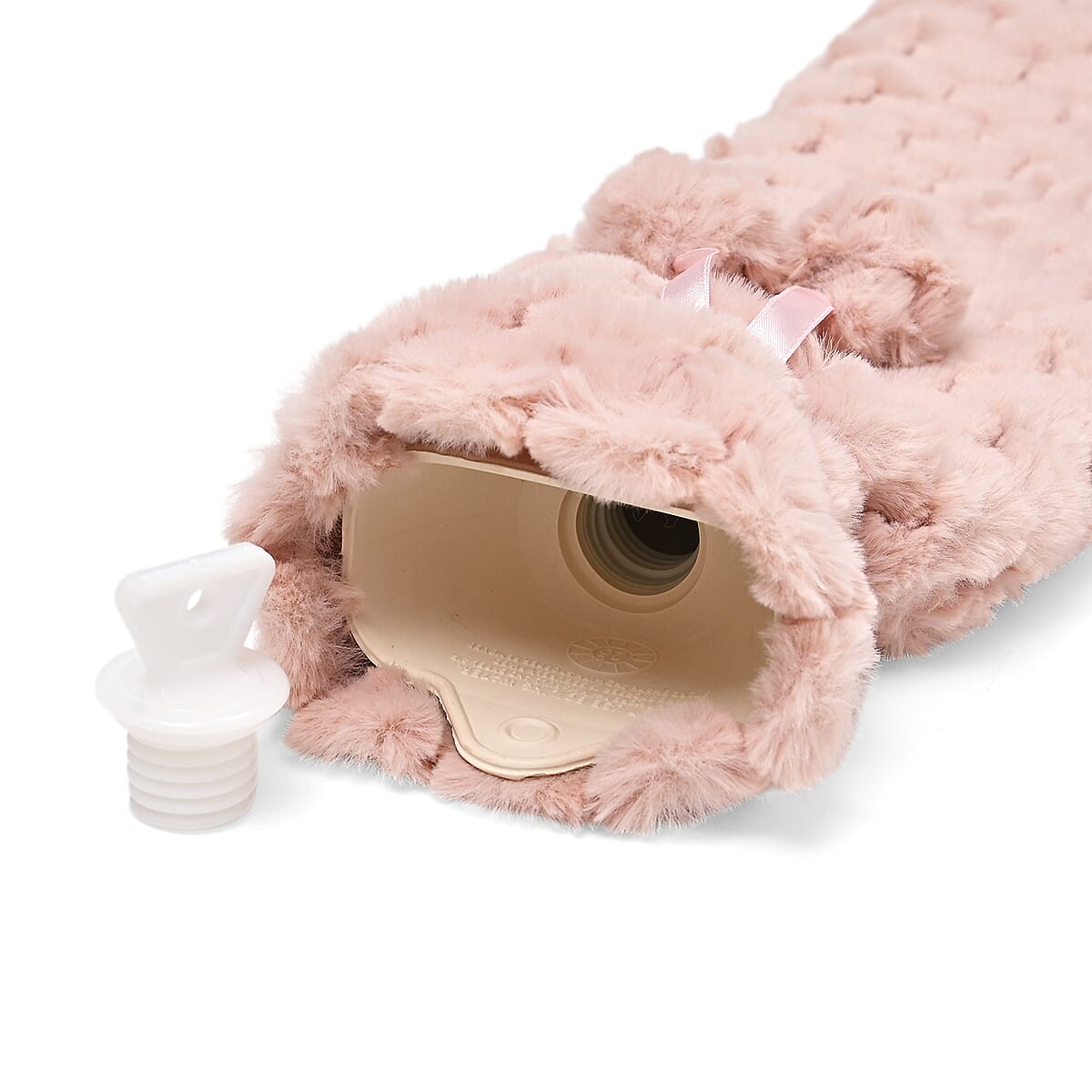 Doorbuster Pink Rubber and Plush Sleeve Hot Water Bag image number 4
