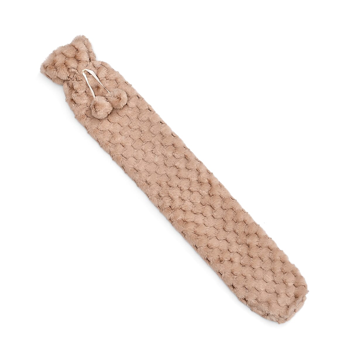  Beige Rubber and Plush Sleeve Hot Water Bag image number 0