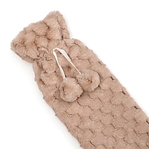  Beige Rubber and Plush Sleeve Hot Water Bag