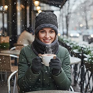  Winter Thick Fleece Lined Beanie Cap Hat Neck Warmer Scarf and Touch Screen Supported Mittens Gloves - Gray (3pcs Set)