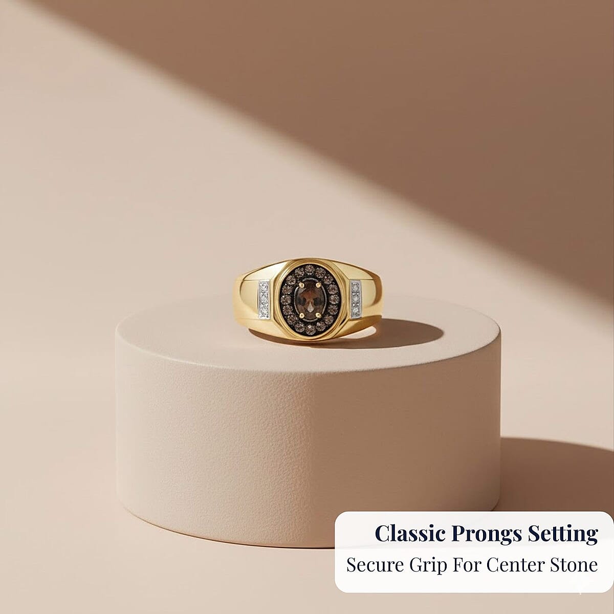 D'Joy Madagascar Color Change Garnet and White Zircon 1.10 ctw Men's Ring in 18K Vermeil Yellow Gold Over Sterling Silver (Size 12.0) image number 4