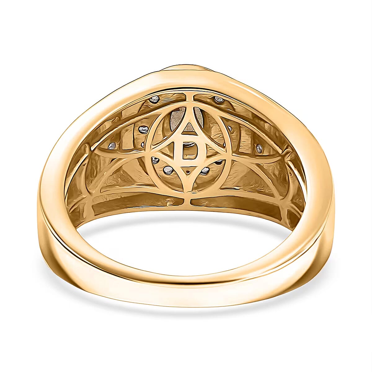 D'Joy Madagascar Color Change Garnet and White Zircon 1.10 ctw Men's Ring in 18K Vermeil Yellow Gold Over Sterling Silver (Size 12.0) image number 7