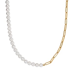 D'Joy Pearl Necklace 18 Inches in 18K Vermeil Yellow Gold Over Sterling Silver