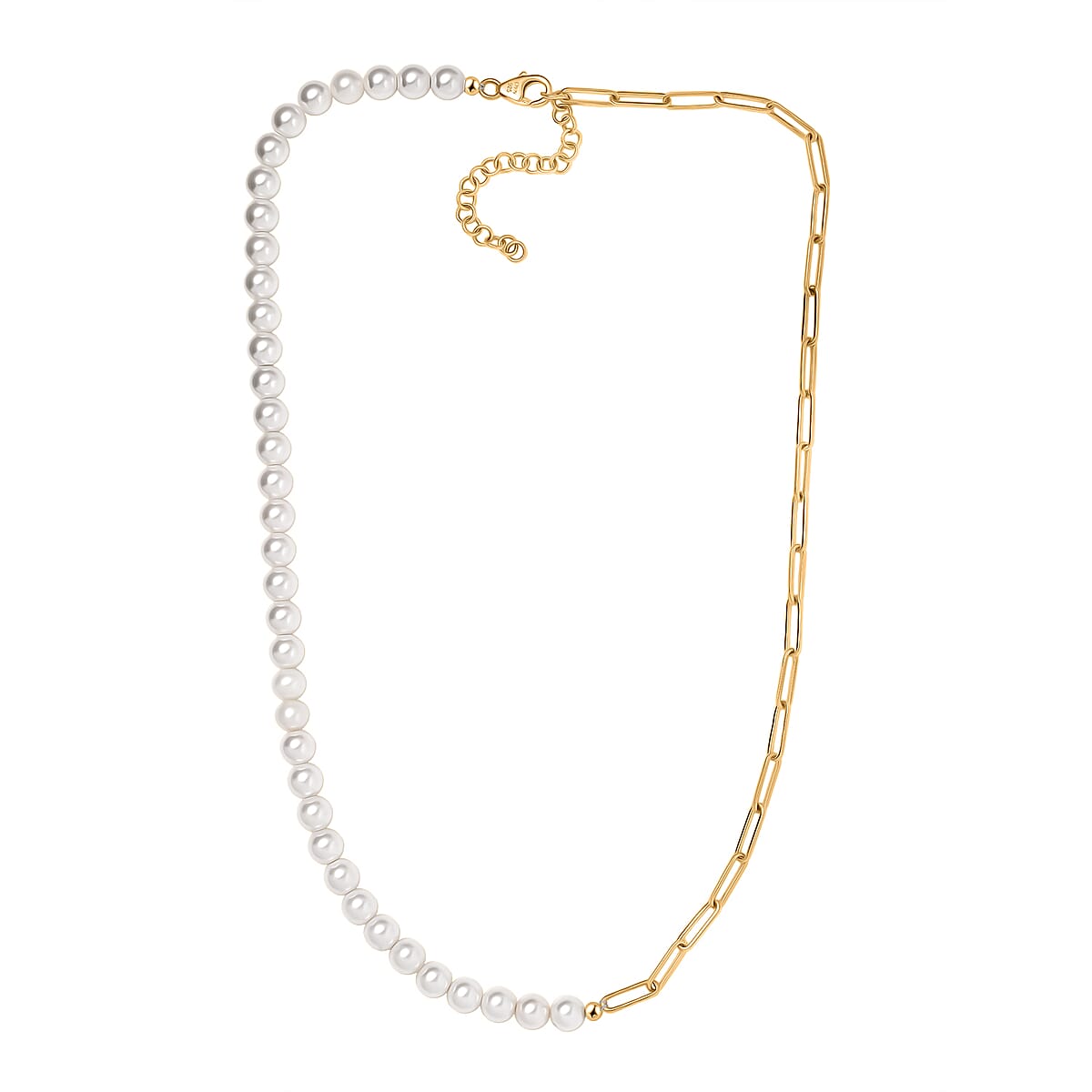 D'Joy Pearl Necklace 18 Inches in 18K Vermeil Yellow Gold Over Sterling Silver image number 4