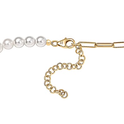 D'Joy Pearl Necklace 18 Inches in 18K Vermeil Yellow Gold Over Sterling Silver