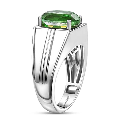 EverTrue Chartreuse Quartz (Triplet) 5.25 ctw Mens Ring in Platinum Bond (Size 10.0)