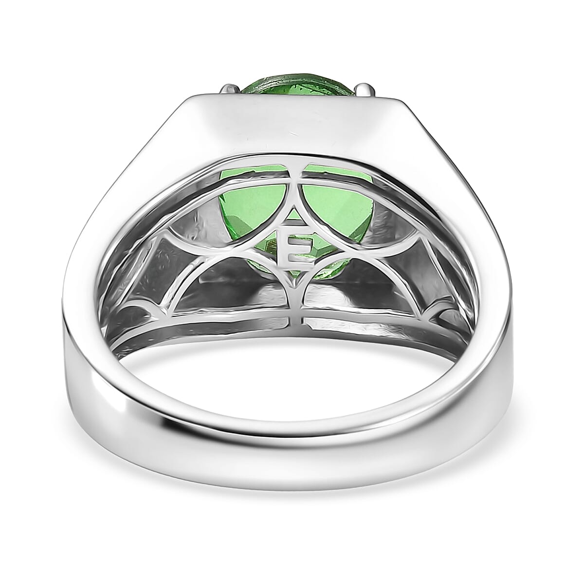 EverTrue Chartreuse Quartz 5.25 ctw Mens Ring in Platinum Bond (Size 10.0) image number 4