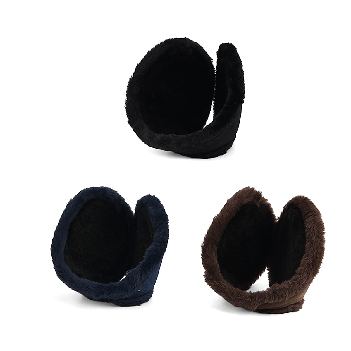 Black, Navy and Brown Set of 3pcs Ear Pad      image number 3