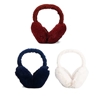 Doorbuster White, Navy and Burgundy Set of 3pcs Ear Muff