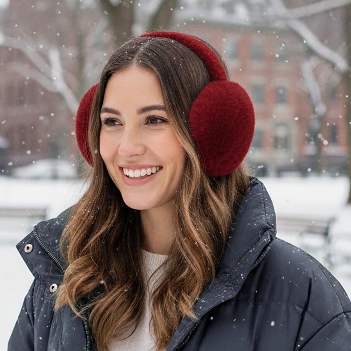 Doorbuster White, Navy and Burgundy Set of 3pcs Ear Muff image number 1