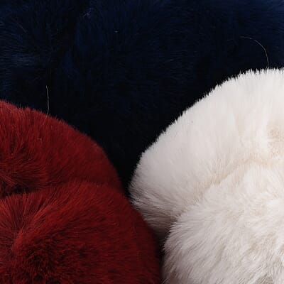 White, Navy and Burgundy Set of 3pcs Ear Muff