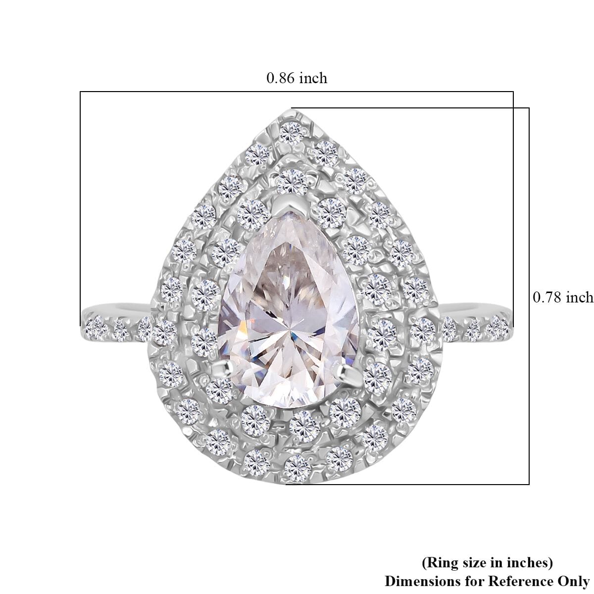 D'Joy Moissanite 2.65 ctw Eternal Glow Ring in Rhodium Over Sterling Silver (Size 11.0)  image number 5