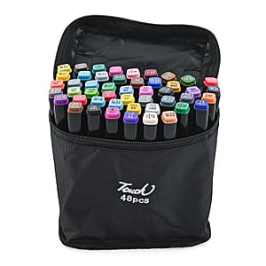 Set of 48pcs Dual Tip Marker Pen with Storage Bag
