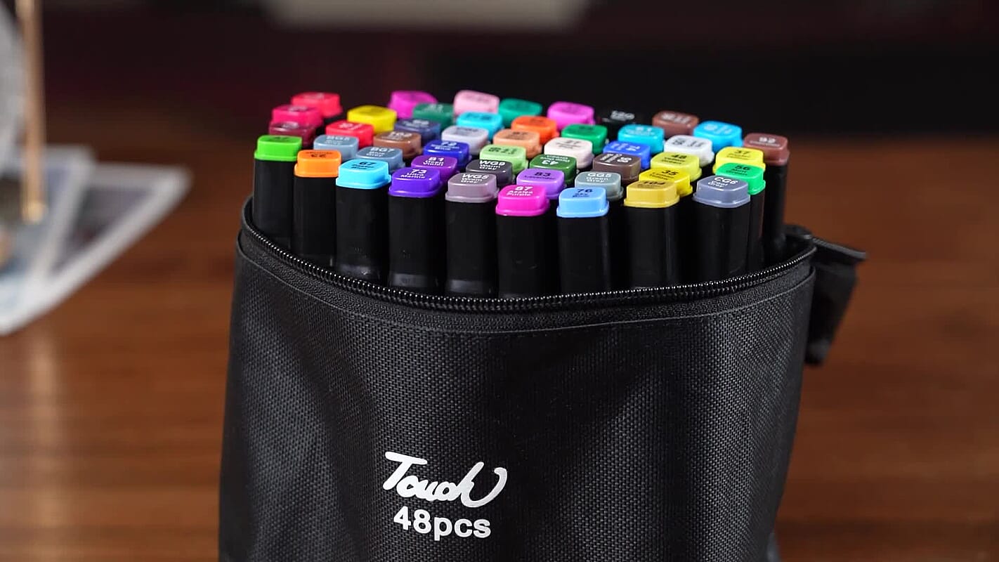 Set of 48pcs Dual Tip Marker Pen with Storage Bag