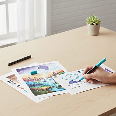 Set of 48pcs Dual Tip Marker Pen with Storage Bag