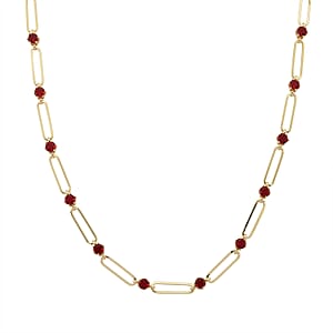 Doorbuster Ruby Color Austrian Crystal Necklace in Goldtone 20-22 Inches