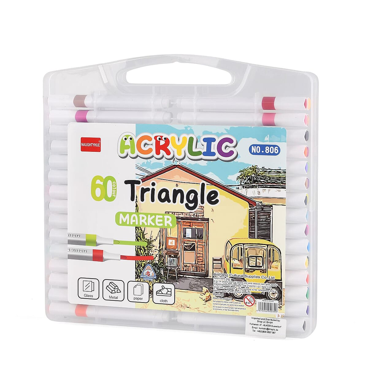 Set of 60pcs Acrylic Marker Pens - Multi Color image number 0