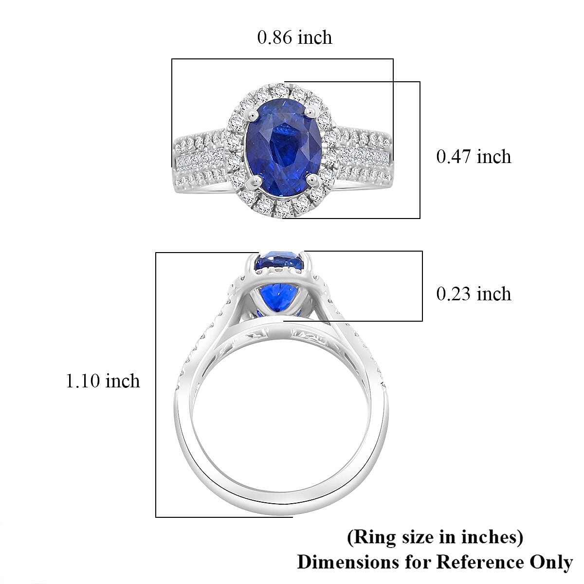 Chairman Collection Certified & Appraised Rhapsody AAAA Ceylon Blue Sapphire and E-F VS Diamond 4.30 ctw Ring in 950 Platinum (Size 7.0)  9.71 Grams image number 5