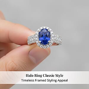 Certified & Appraised Rhapsody 950 Platinum AAAA Ceylon Blue Sapphire, Diamond (E-F, VS) Ring (Size 7.5) (9.71 g) 4.30 ctw