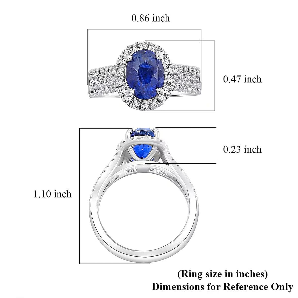 Certified & Appraised Rhapsody 950 Platinum AAAA Ceylon Blue Sapphire, Diamond (E-F, VS) Ring (Size 7.5) (9.71 g) 4.30 ctw image number 4