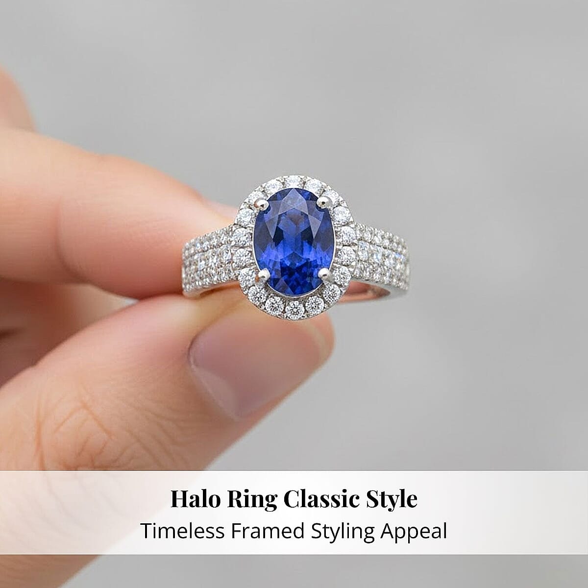 Chairman Collection Certified & Appraised Rhapsody AAAA Ceylon Blue Sapphire and E-F VS Diamond 4.30 ctw Ring in 950 Platinum (Size 8.0)  9.71 Grams image number 3