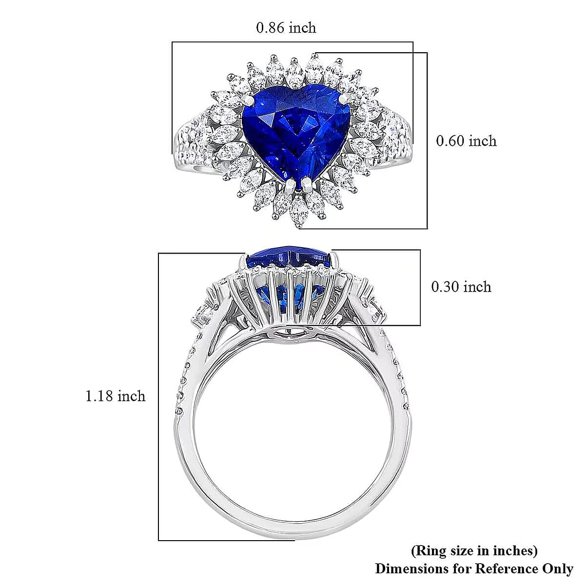 Certified & Appraised Rhapsody 950 Platinum AAAA Ceylon Blue Sapphire, Diamond (E-F, VS) Ring (Size 7.5) (8.45 g) 4.55 ctw image number 5
