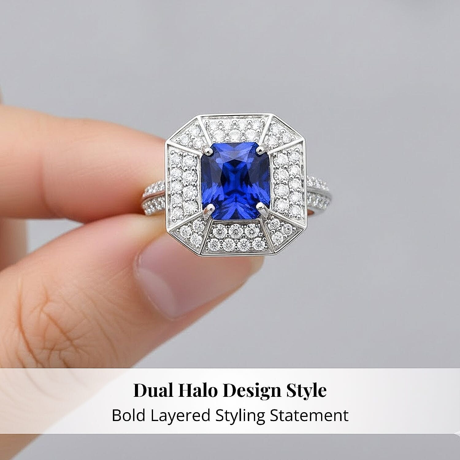 Certified & Appraised Rhapsody 950 Platinum AAAA Ceylon Blue Sapphire, Diamond (E-F, VS) Ring (Size 5.0) (9.31 g) 4.20 ctw