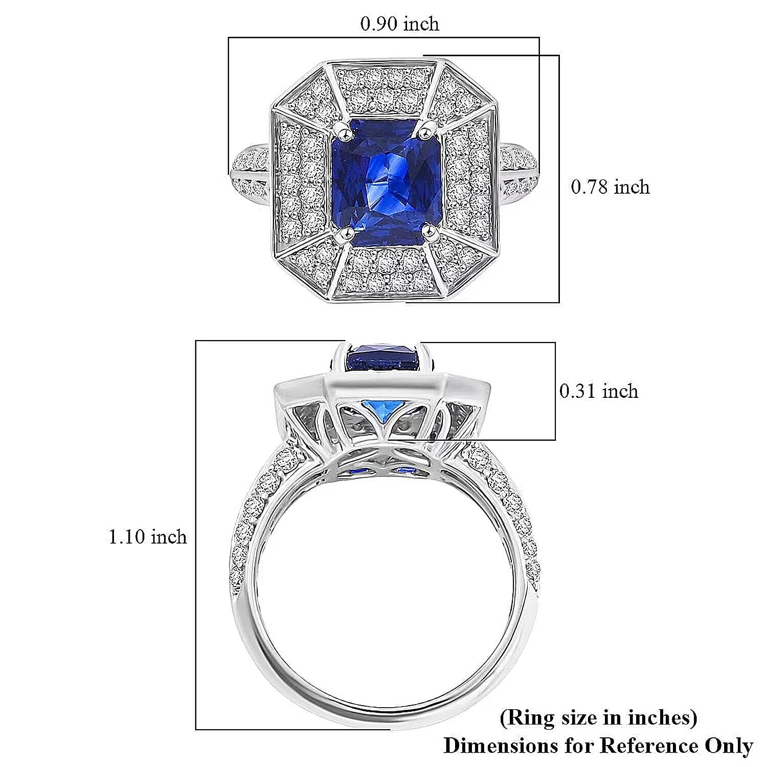 Certified & Appraised Rhapsody 950 Platinum AAAA Ceylon Blue Sapphire, Diamond (E-F, VS) Ring (Size 5.0) (9.31 g) 4.20 ctw