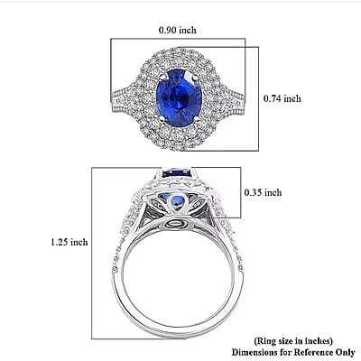 Chairman Vault Collection Certified & Appraised Rhapsody AAAA Royal Blue Ceylon Sapphire and E-F VS Diamond 4.75 ctw Ring in 950 Platinum (Size 7.0)  10.48 Grams