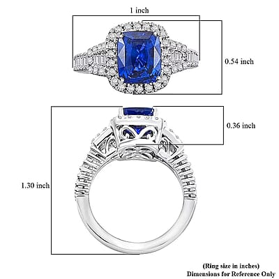 Chairman Vault Collection Certified & Appraised Rhapsody AAAA Ceylon Blue Sapphire and E-F VS Diamond 4.21 ctw Ring in 950 Platinum (Size 7.0)  10.67 Grams