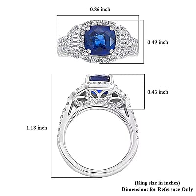 Chairman Vault Collection Certified & Appraised Rhapsody AAAA Ceylon Blue Sapphire and E-F VS Diamond 4.30 ctw Ring in 950 Platinum (Size 7.0)  10.20 Grams