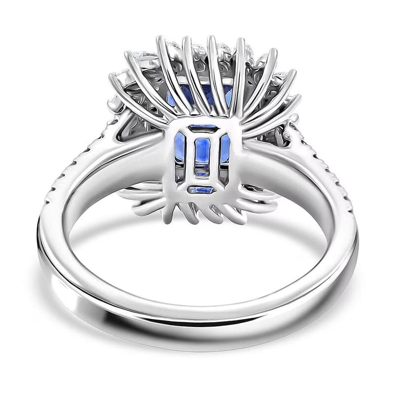Chairman Vault Collection Certified & Appraised Rhapsody AAAA Ceylon Blue Sapphire and E-F VS Diamond 4.55 ctw Ring in 950 Platinum (Size 7.0)  10.20 Grams