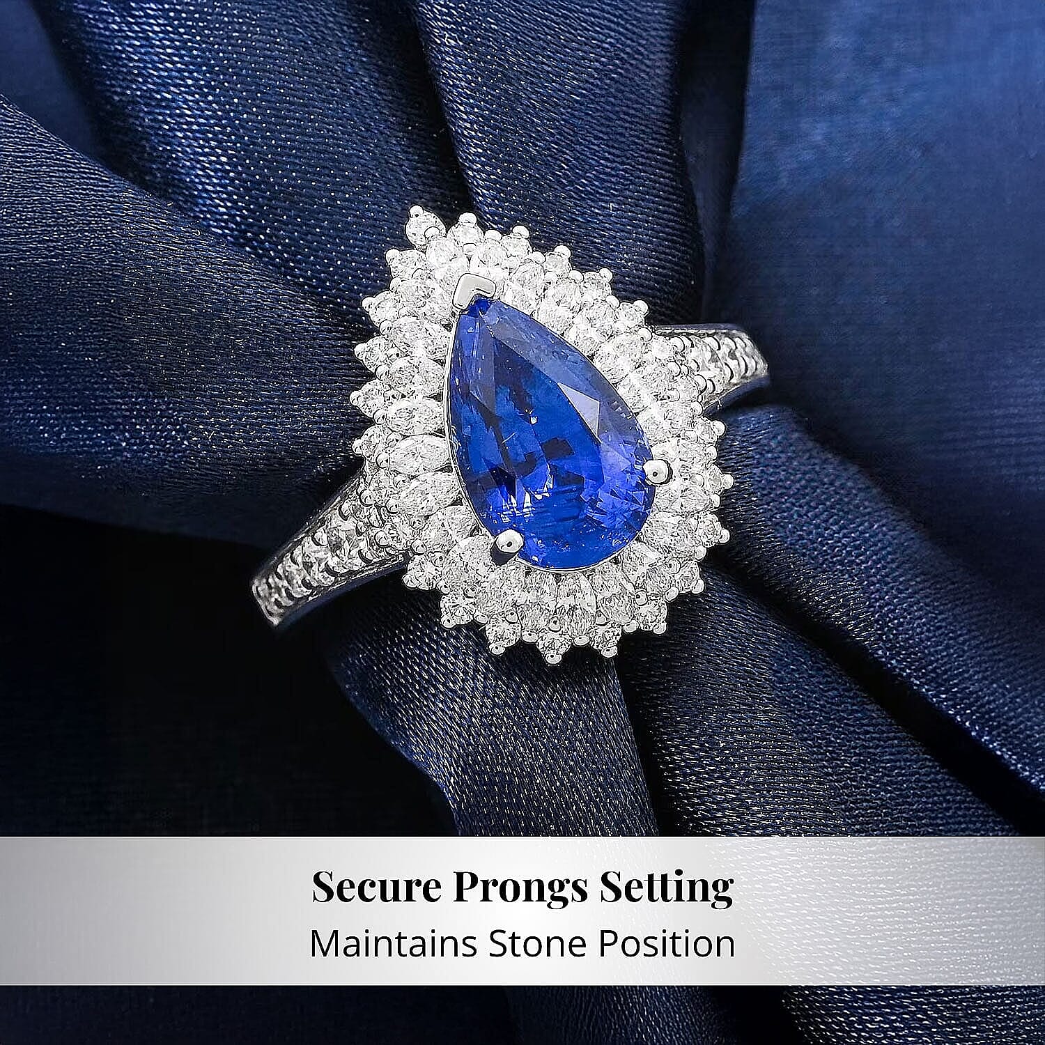 Certified & Appraised Rhapsody 950 Platinum AAAA Ceylon Blue Sapphire, Diamond (E-F, VS) Ring (Size 5.0) (10.20 g) 4.10 ctw