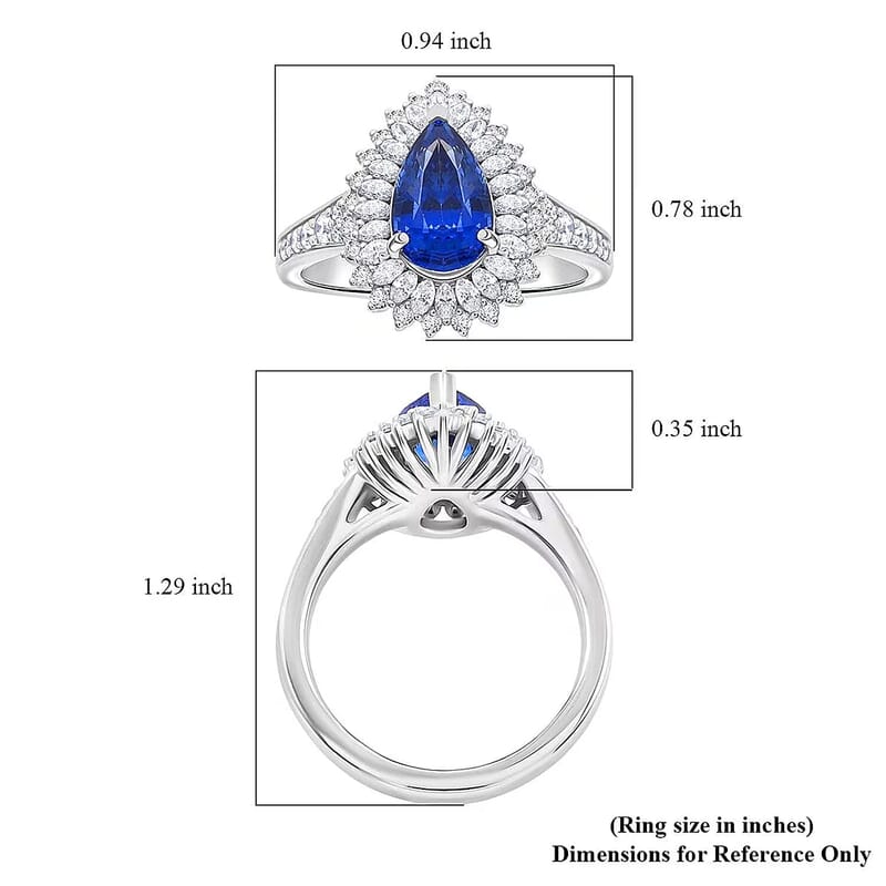 Certified & Appraised Rhapsody 950 Platinum AAAA Ceylon Blue Sapphire, Diamond (E-F, VS) Ring (Size 5.0) (10.20 g) 4.10 ctw