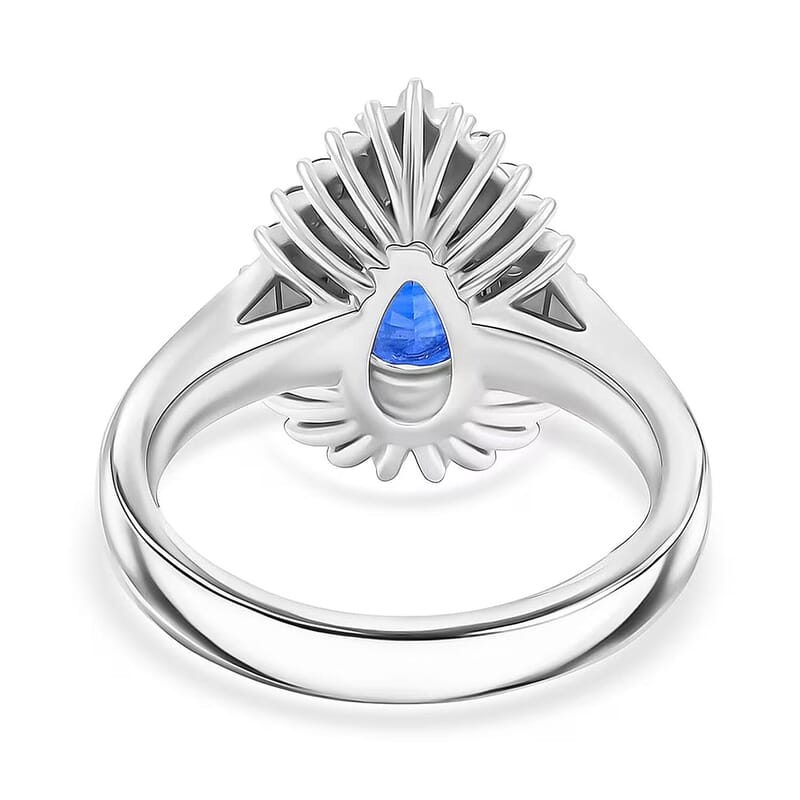 Certified & Appraised Rhapsody 950 Platinum AAAA Ceylon Blue Sapphire, Diamond (E-F, VS) Ring (Size 5.0) (10.20 g) 4.10 ctw