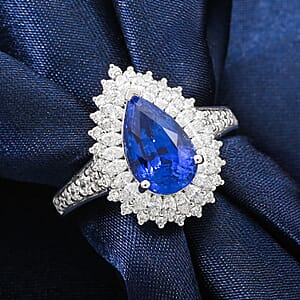 Chairman Vault Collection Certified & Appraised Rhapsody AAAA Ceylon Blue Sapphire and E-F VS Diamond 4.10 ctw Ring in 950 Platinum (Size 7.0)  10.20 Grams