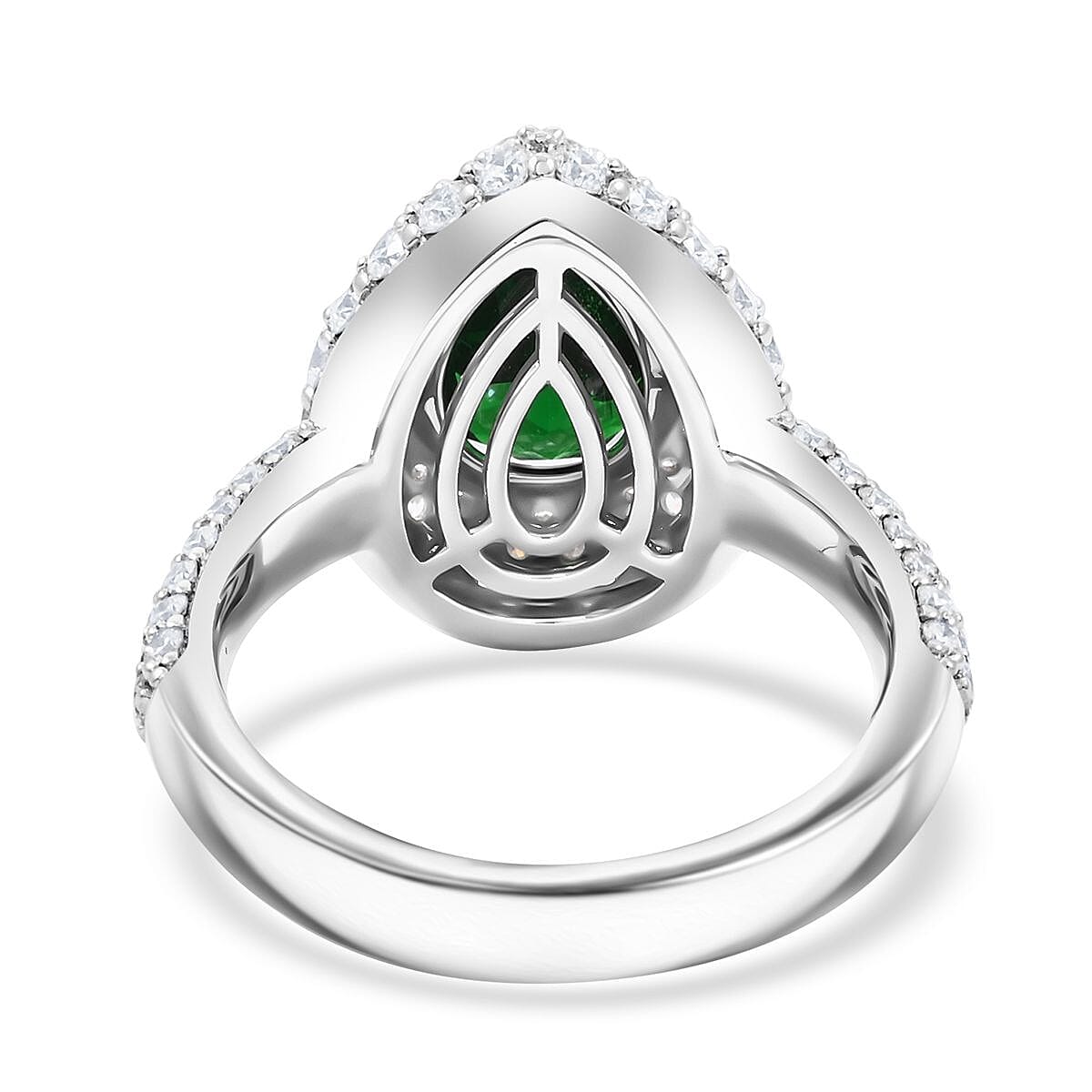 Chairman Collection Certified & Appraised Rhapsody AAAA Tsavorite Garnet and E-F VS Diamond 4.16 ctw Ring in 950 Platinum (Size 7.0)  11.68 Grams image number 4
