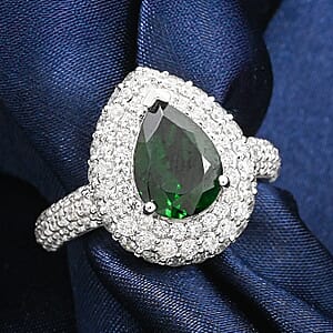 Chairman Vault Collection Certified & Appraised Rhapsody 950 Platinum AAAA Tsavorite Garnet, Diamond (E-F, VS) Ring (Size 7.5) (11.68 g) 4.16 ctw