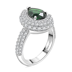 Chairman Vault Collection Certified & Appraised Rhapsody 950 Platinum AAAA Tsavorite Garnet, Diamond (E-F, VS) Ring (Size 7.5) (11.68 g) 4.16 ctw