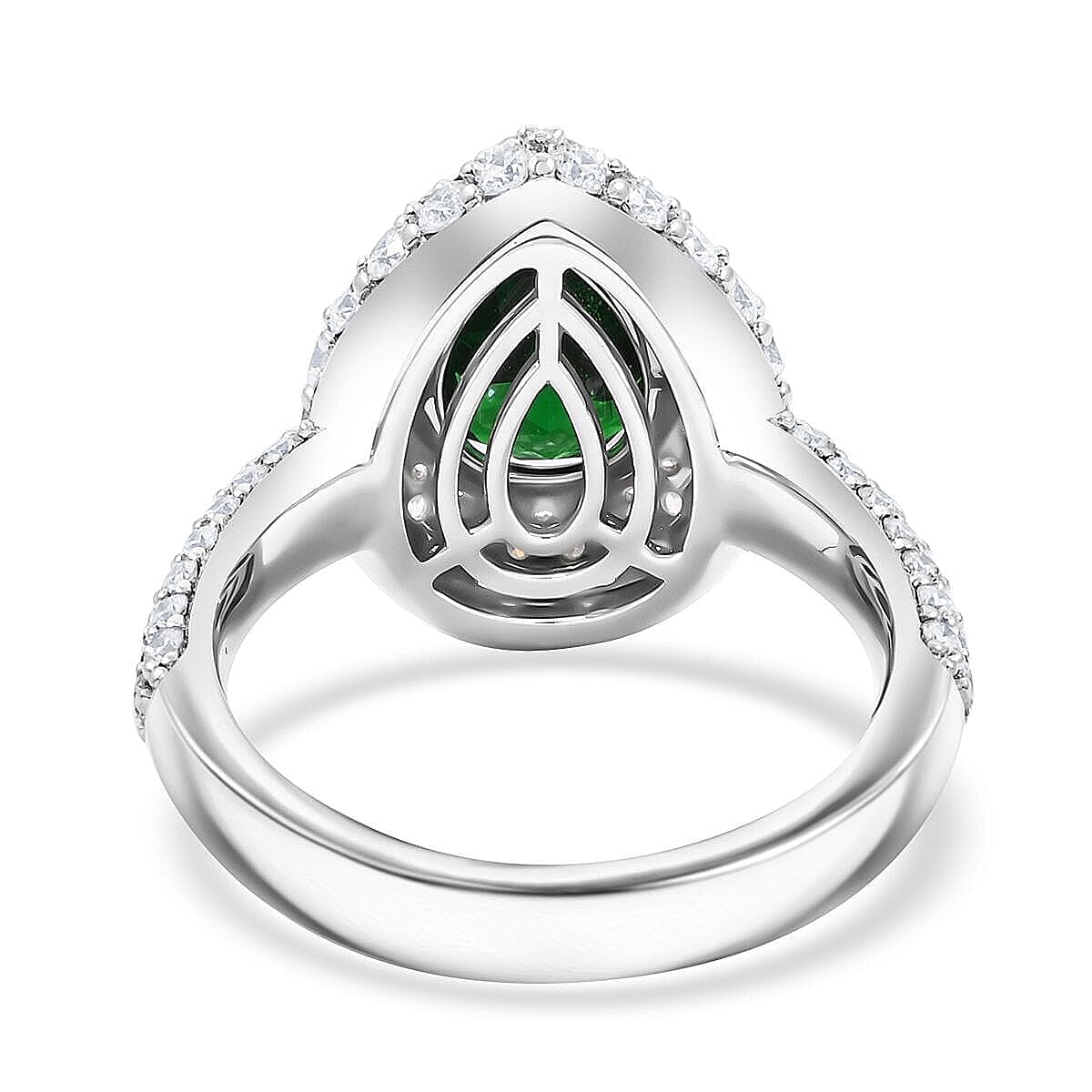 Certified & Appraised Rhapsody 950 Platinum AAAA Tsavorite Garnet, Diamond (E-F, VS) Ring (Size 7.5) (11.68 g) 4.16 ctw image number 4